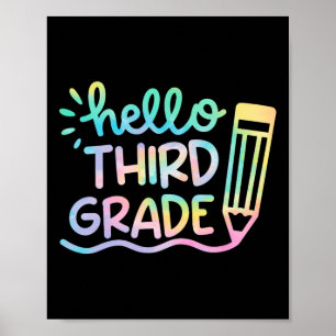 Poster Olá Professores de Tie Dye da 3ª Série Crianças De
