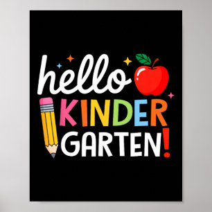 Poster Olá Professores Do Jardim De Infância De Volta À F