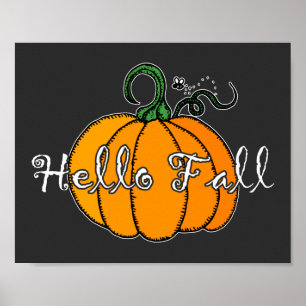 Poster Olá, Pumpkin De Queda Ajudante Pumpkin