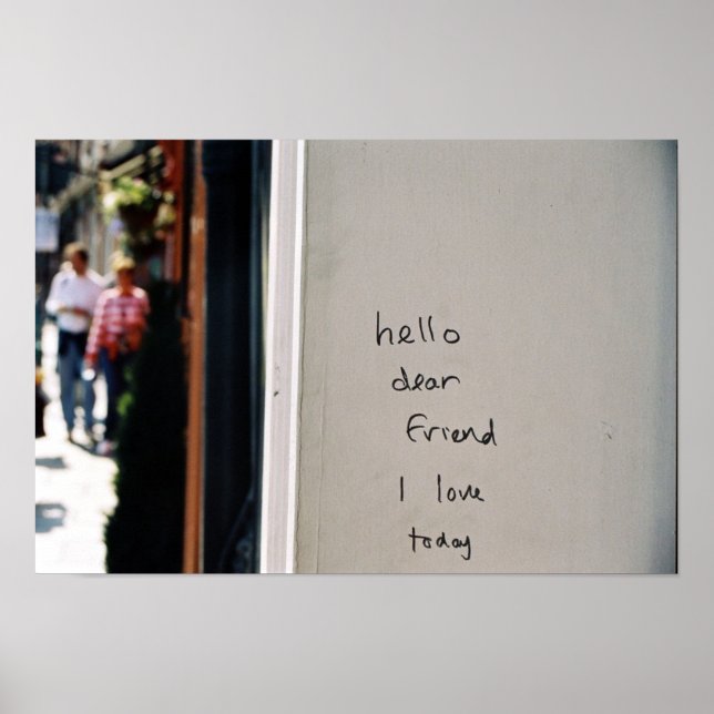 Pôster Olá querida amiga que amo hoje (Frente)