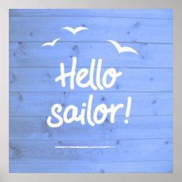 Poster Olá Sailor Fun Barco Beach Art