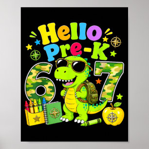 Poster Olá Segunda Série 67 T-Rex Leopardo Rosa Primeiro