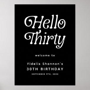 Poster Olá, Sinal de Boas-vindas do aniversário de 30 ano