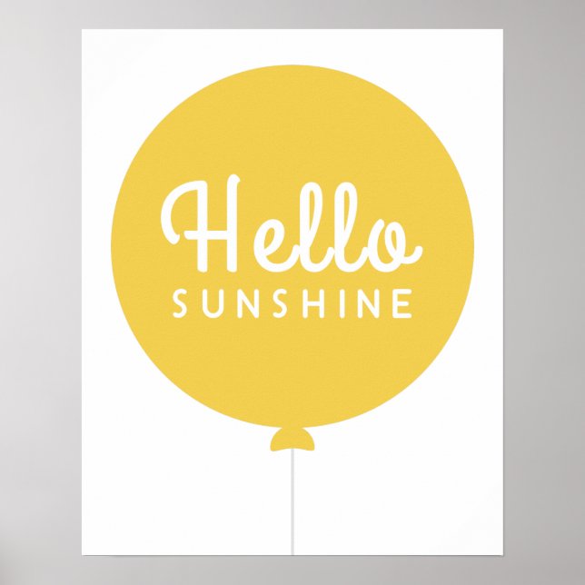 Poster Olá Sunshine | Amarelo-branco escandinavo (Frente)