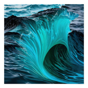Pôster "Ola Tiburón" Onda Azul De Tubarão