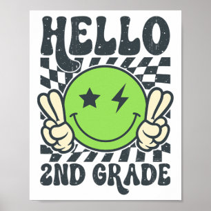 Poster Olá Vibrações da 2ª Série Rosto Sorridente Groovy