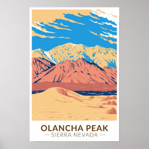 Poster Olancha Peak Sierra Nevada California Vintage