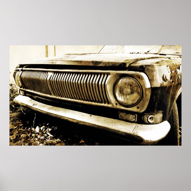 Poster Old Classic Car Headlights (Frente)
