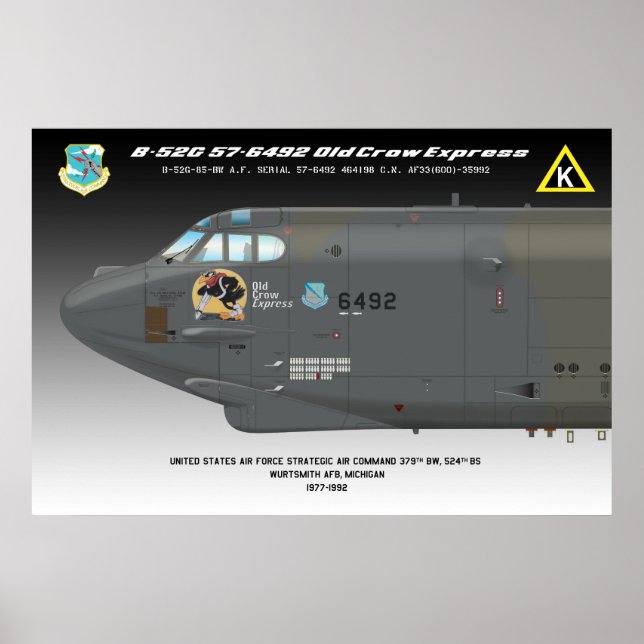 poster "Old Crow Express" 24x36 B-52G (Frente)