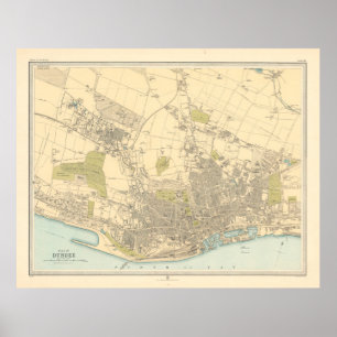 Poster Old Dundee Scotland Map (1912)