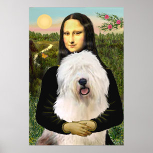 Pôster Old English Sheepdog - Mona Lisa