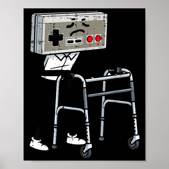 Poster Old Gaming Controller Walker Funny Gamer Men Women (Frente)