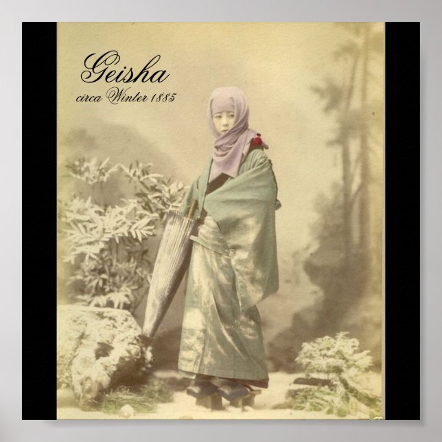 Poster Old Geisha photo circa Winter 1885 (Frente)