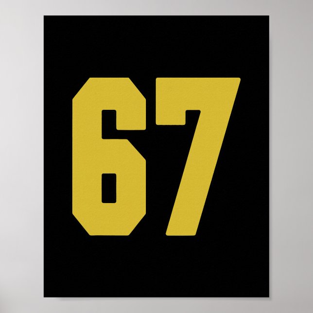 Poster Old Gold Black Number 67 Jersey Player Uniform #67 (Frente)