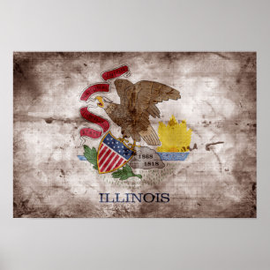 Poster Old Illinoisan Flag;