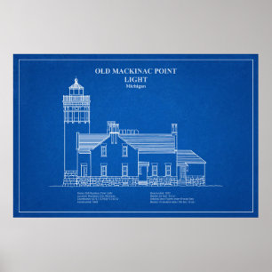 Poster Old Mackinac Point Light - Michigan - AD