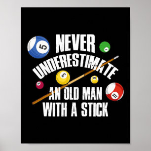 Poster Old Man Billiards