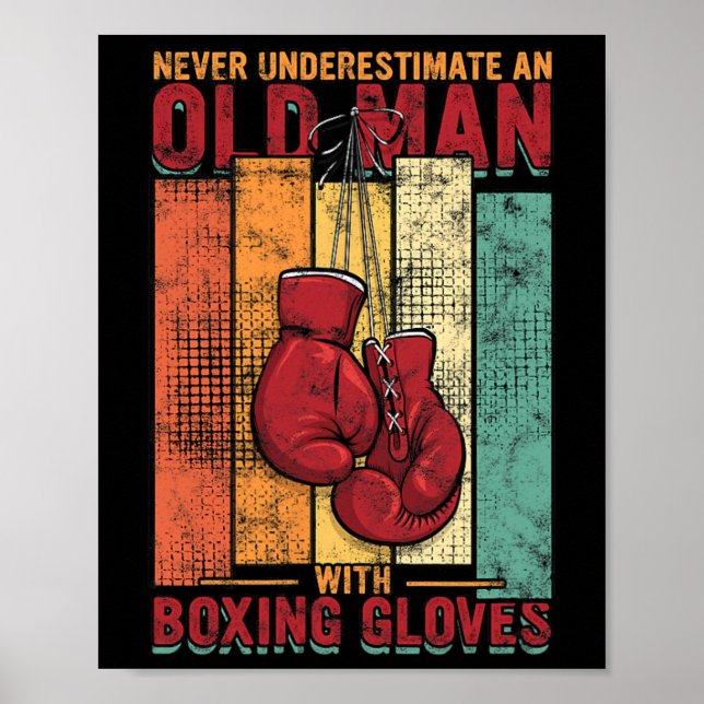 Poster Old Man Boxing - Vintage (Frente)