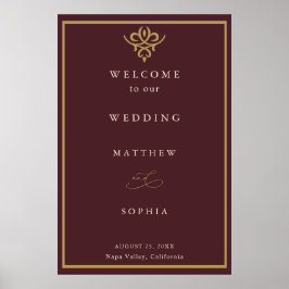 Poster Old Money Burgundy Wedding