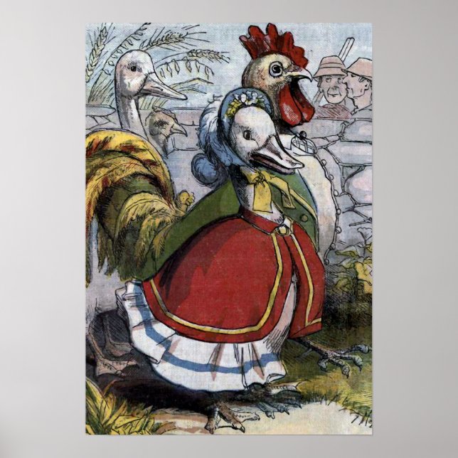 Pôster "Old Mother Goose" Vintage Illustration (Frente)