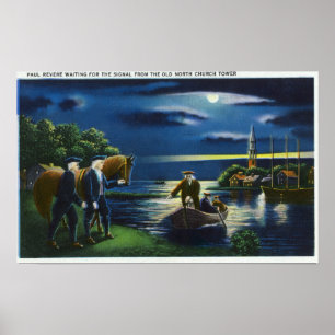 Poster Old North Church Tower Signal Scene