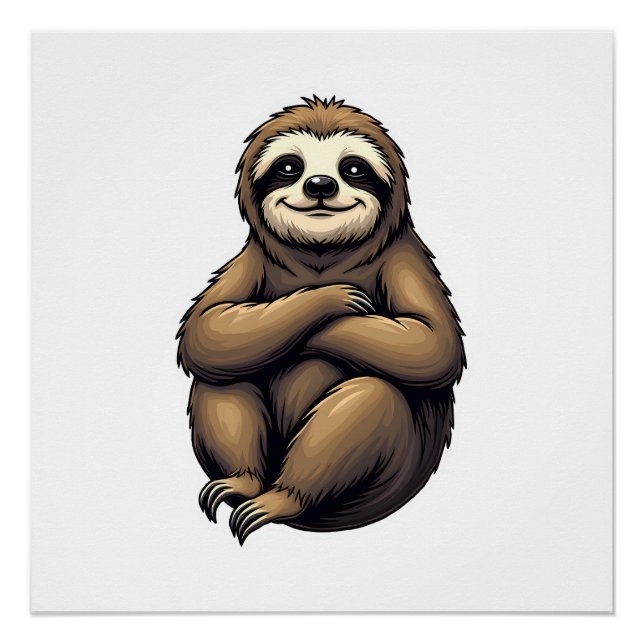 Pôster Old Print Sloth Art Vintage Graphic 2 (Frente)