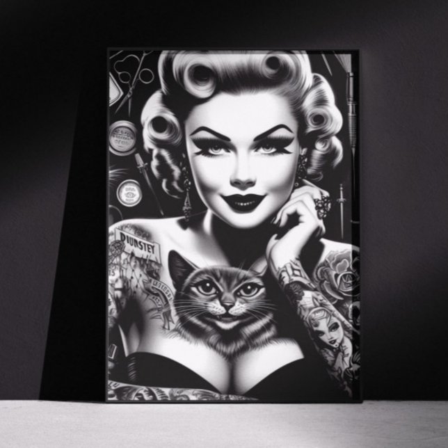 Pôster Old School Alternative Tattooed Girl (Criador carregado)