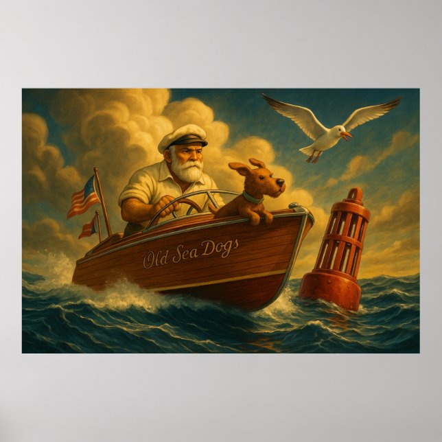 Poster Old Sea Dogs: a sailor and his trusty canine  (Frente)