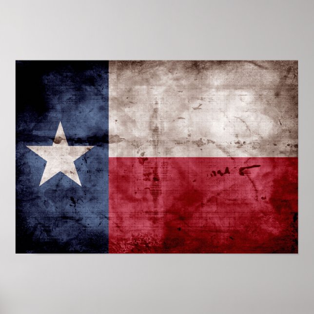 Pôster Old Texas Flag (Frente)