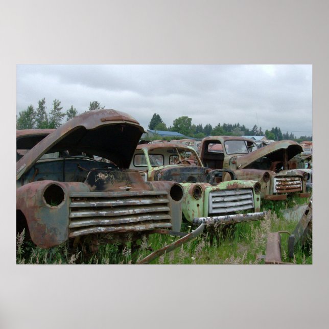 Pôster OlD Trucks Photo Print (Frente)