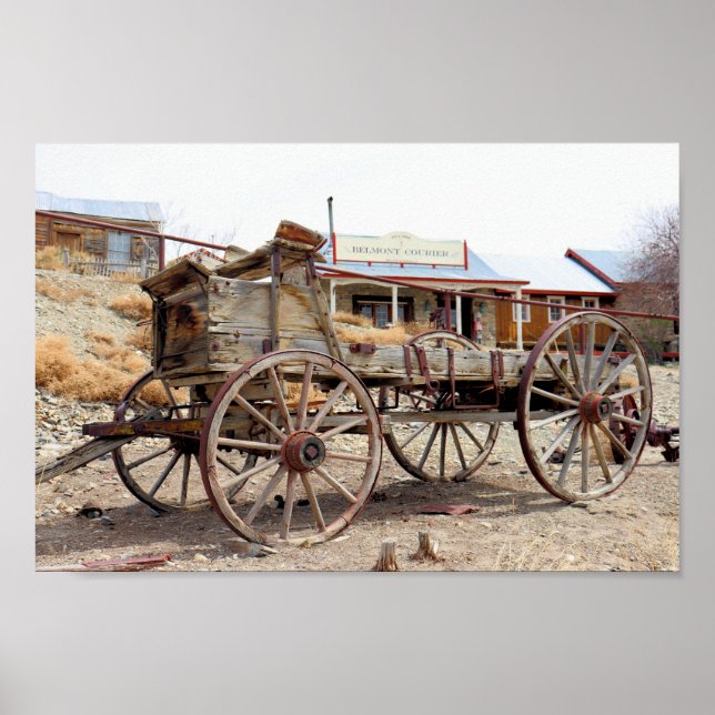 Poster Old Wagon in Belmont Ghost Town, Central Nevada (Frente)