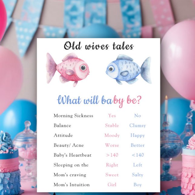 Poster Old Wives Tales Gender Reveal Board  (Criador carregado)