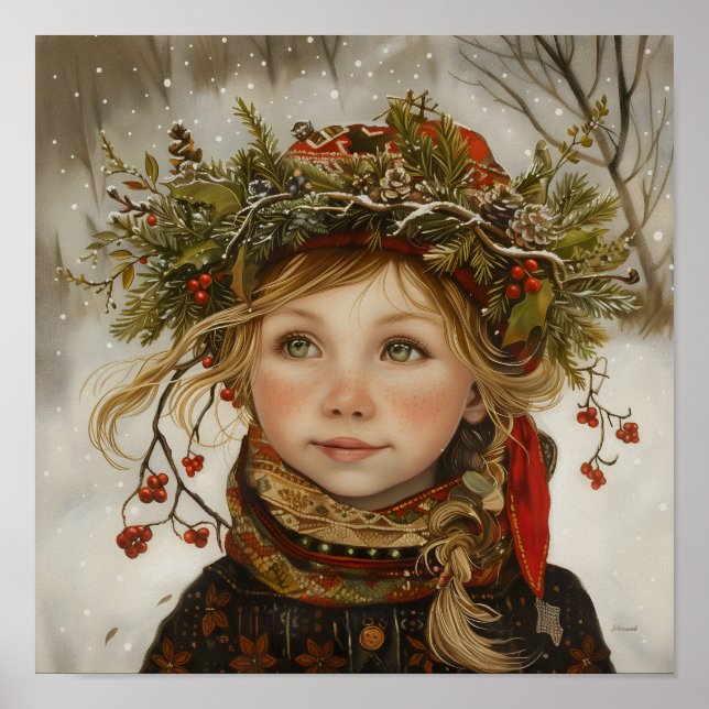 Poster Old World Winter Child (Frente)