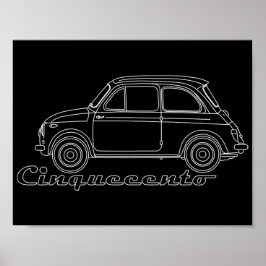 Poster Oldtimer Fiat Cinquecento Der PUCH 500