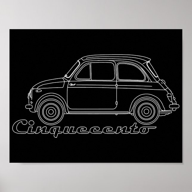 Poster Oldtimer Fiat Cinquecento Der PUCH 500 (Frente)