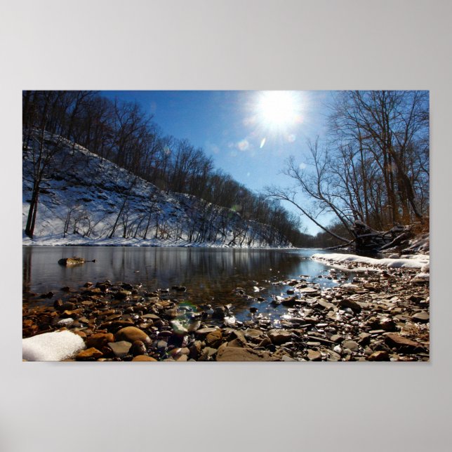 Poster Olentangy River no inverno, Highbanks MetroPark, O (Frente)