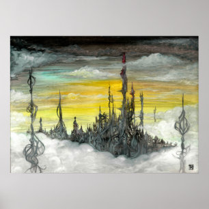 Pôster Óleo da cidade de Koch no conselho de Gesso por