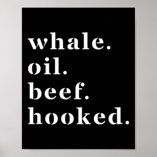 Poster Óleo de Baleia Carne Enganchada Engraçado Sem Expr