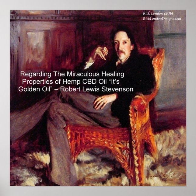 Pôster Óleo de CBD Robert Louis Stevenson É Ouro (Frente)
