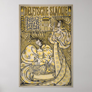 Poster Óleo de salada de Nouveau Delftsche Slaolie Delft