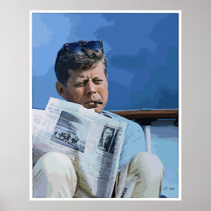 Poster Óleo John F. Kennedy de pintura pastel