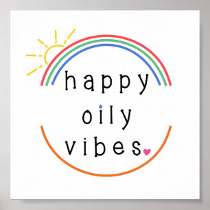 Poster oleoso feliz das impressões