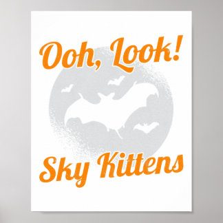 Poster Olha, Gatinhos Céus Bat Halloween Bats