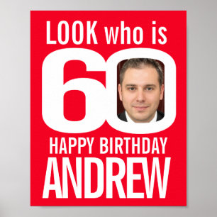 Poster Olha quem é a 60 festa de aniversário vermelha bra