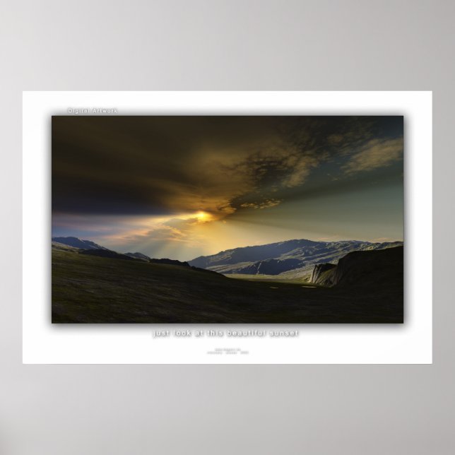 Poster olha só para este lindo pôr do sol (Frente)