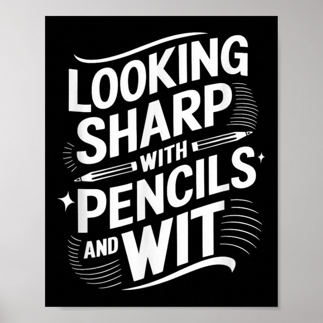 Poster Olhando Nítido Com Lápis E Sentido (Frente)