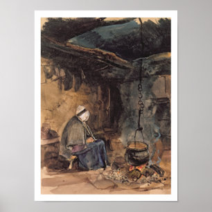 Poster Olhando o pote ferver - um interior da casa de