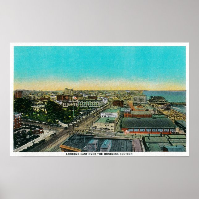 Pôster Olhando para o leste sobre a seção de negócios, Lo (Frente)