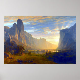Poster Olhando para o Vale do Yosemite Albert Bierstadt 1