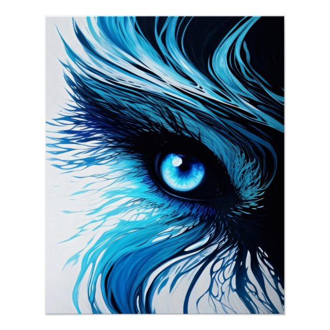 Pôster Olhar Azul Místico: A Arte que Hipnotiza (Frente)
